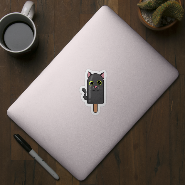 Animal Popsicle Grey Cat Ice Cream Summer Gift by Mesyo